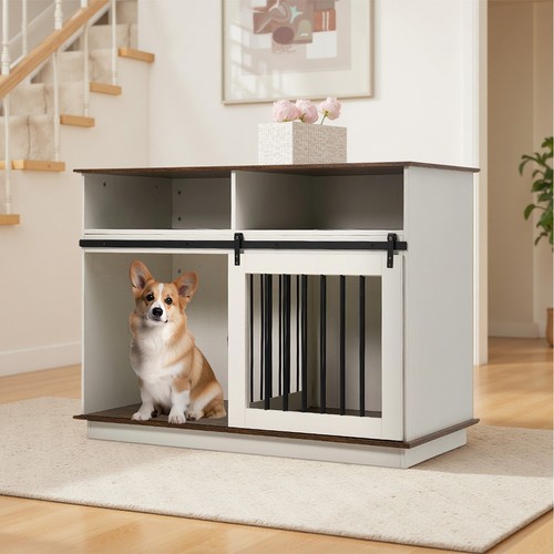 Dog crate furniture wooden - crate,