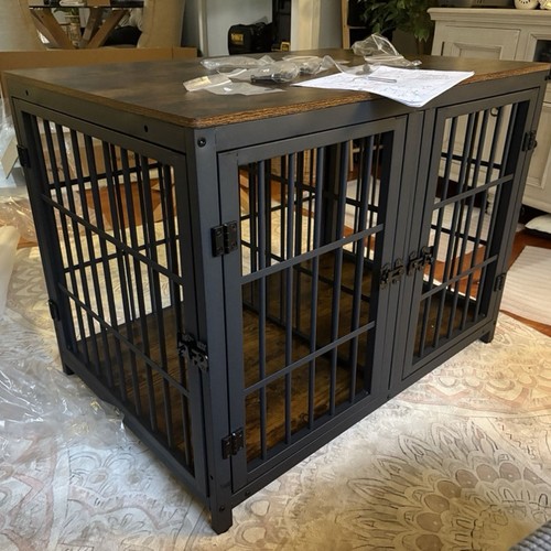 Spacious double dog crate with - spacious,