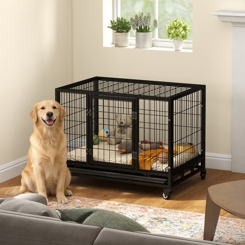 Pawhut metal kennel cage - pawhut,