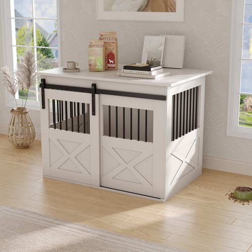 Wooden dog crate furniture - wooden,