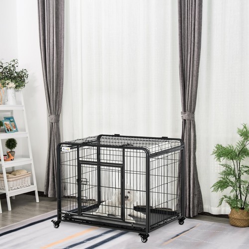 Pawhut metal dog cage kennel - pawhut,
