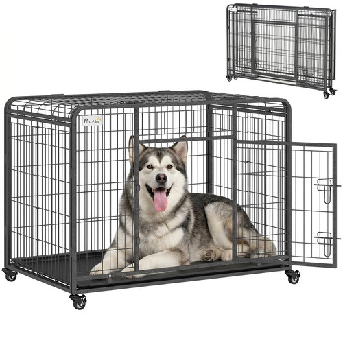 Pawhut metal dog cage - metal,