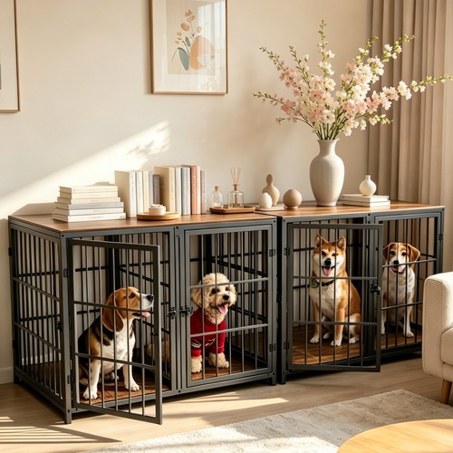 Heavy duty double dog crate - dog,